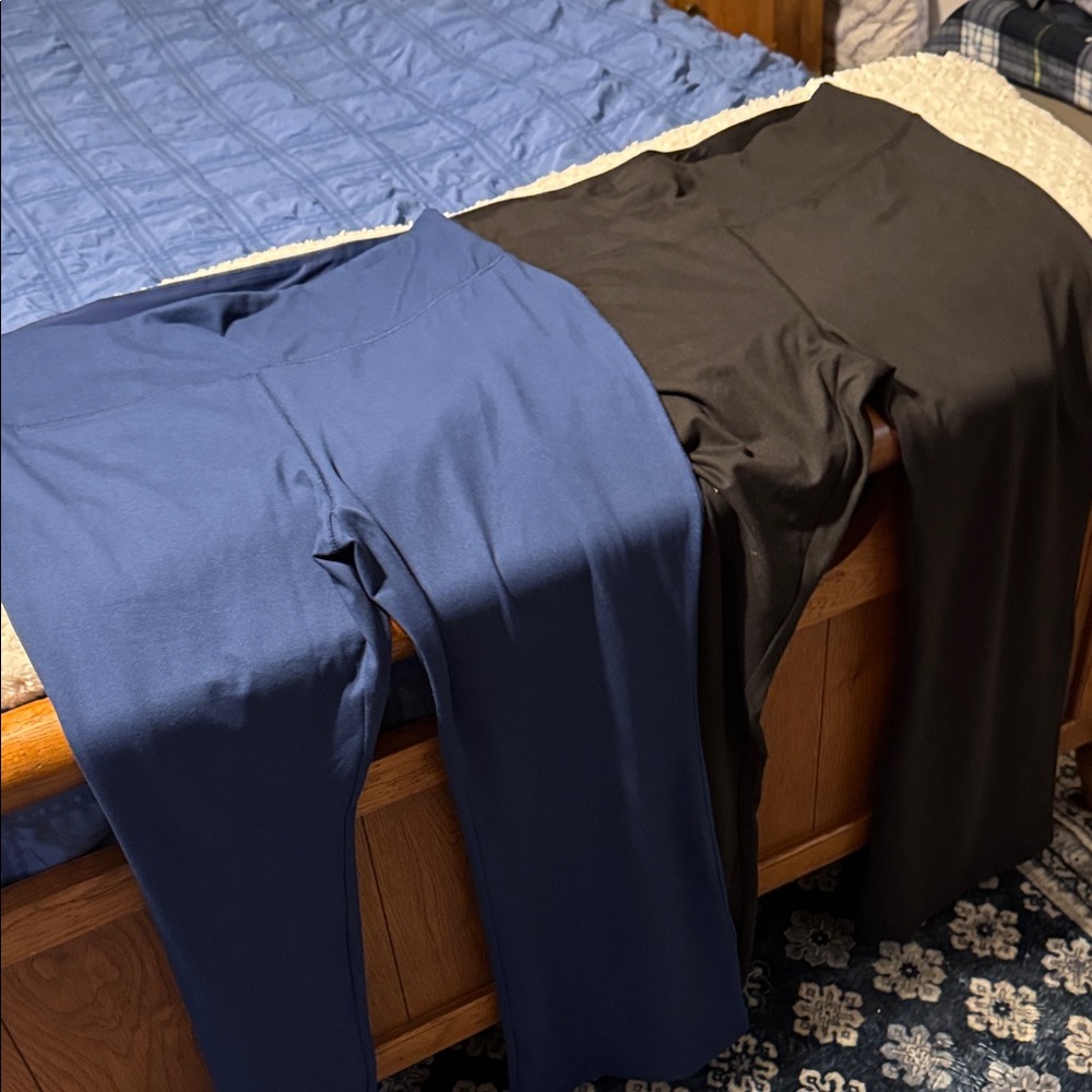 Belle by Kim Gravel Blue and Black Boot Cut Pants